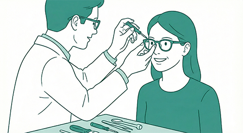 Probando monturas de gafas de marca